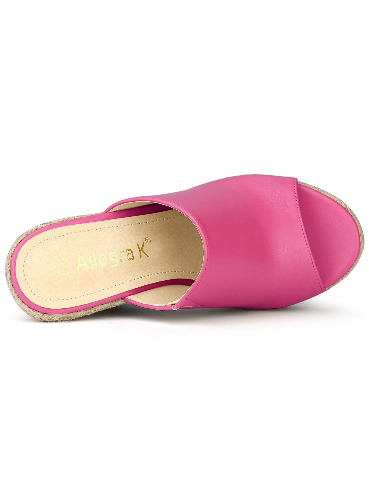 DARING DIVA Women's Slip on Platform Sandals Espadrilles Wedges Slides Mules Hot Pink 9