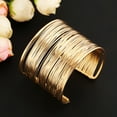 thumbnail image 5 of Tshsdpx Fashion Women's Multilayer Metal Wires Strings Open Bangle Wide Cuff Bracelet, 5 of 7