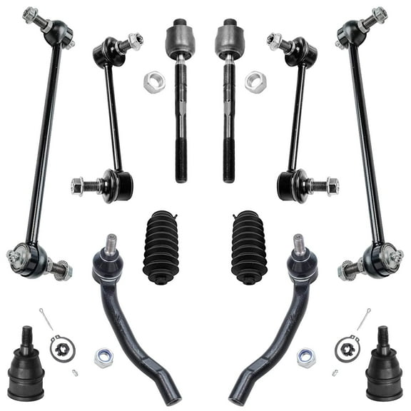 Detroit Axle - Front 12pc Suspension Kit for 01-05 Acura MDX Honda Pilot, 4 Outer Inner Tie Rods 2 Lower Ball Joints 4 Front Rear Sway Bars 2 Boots &Belows 2001 2002 2003 2004 2005 Replacement