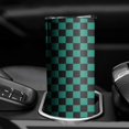 thumbnail image 3 of 20oz Teal and Black Checkerboard Pattern Skinny Tumblers Stainless Steel Tumbler with Lid and Straw,Vacuum Insulated Double Wall Travel Tumbler Cups with Cleaning Brush for Coffee,Tea, 3 of 6