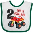 thumbnail image 3 of Inktastic Monster Truck How I Roll 2nd Birthday Boys Baby Bib, 3 of 4