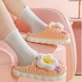 thumbnail image 4 of Womens Furry Slippers Fluffy Plush Bow Rabbit Moon and Stars Cute Girlish Princess Thick Bottom Memory Foam Comfortable Non-Slip Warm Winter Home Slippers Pink, 4 of 7