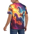 thumbnail image 2 of Lsque Dreamy Night Sky White Horse Pattern Mens Polo Golf Shirts Funny Graphics Shorts Sleeve Button Shirts Baseball T-shirt-Large, 2 of 7