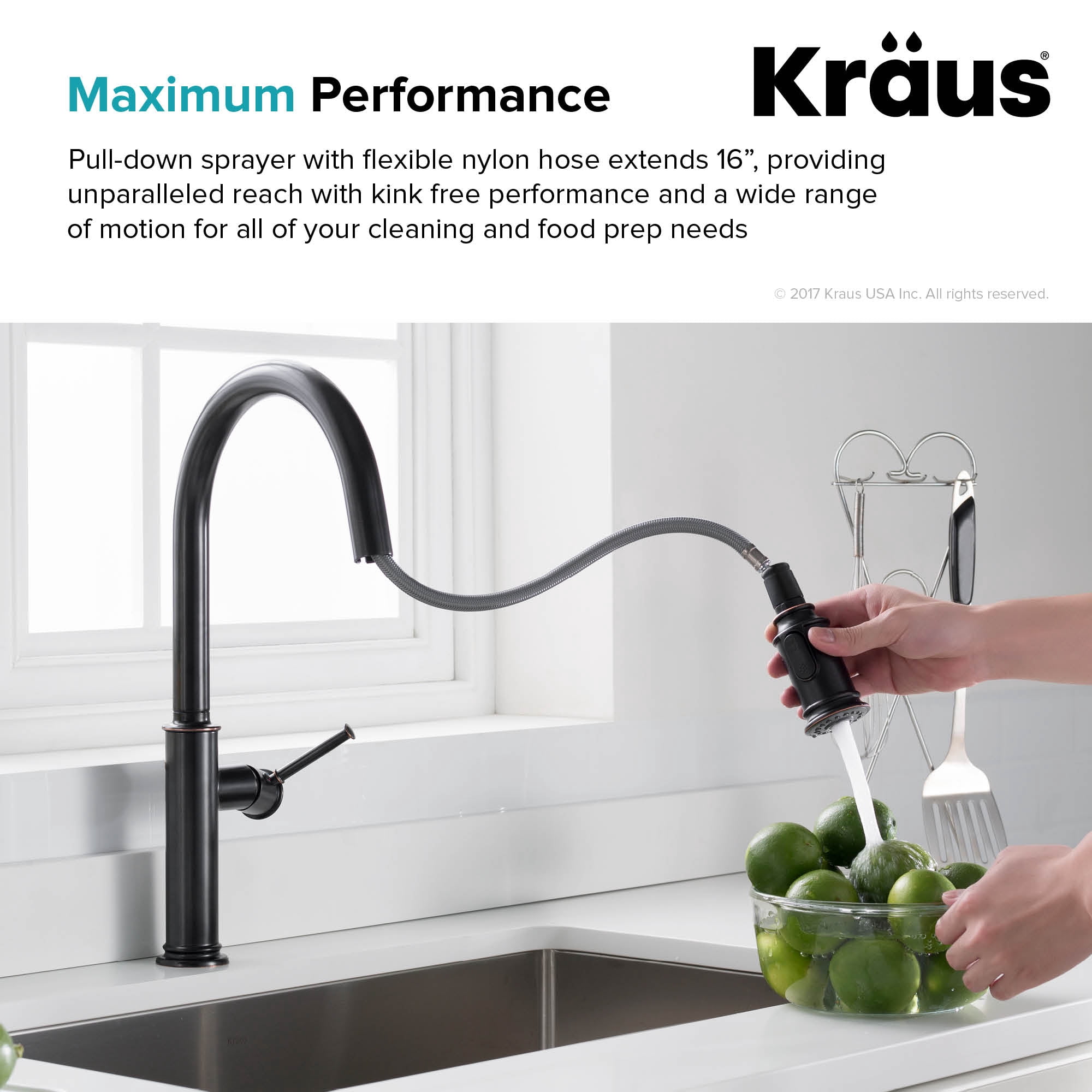KRAUS Sellette Single Handle Pull Down Kitchen Faucet and Deck Plate in Oil Rubbed Bronze Finish
