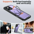 thumbnail image 6 of Allytechgroup Shockproof Kickstand Case for iPhone 15 Pro, PC+TPU Hybrid Back Cover with Magnetic Ring Support Wireless Charging Anti-Scratch & Drop Protection for iPhone 15 Pro, Purple, 6 of 6