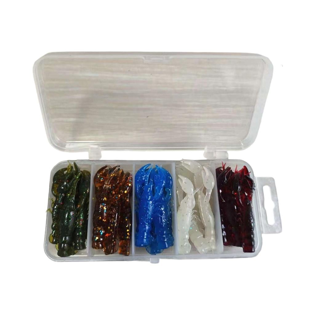 Osdhezcn 25PCS Soft Fishing Crawfish Lure Lobsters Baits Crayfishs Lure Shrimp Baits Artificial Lure Swimbait for Outdoor Fishing