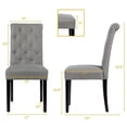 thumbnail image 4 of Resenkos Dining Chairs, Kitchen Chairs Trattoria Chairs,2 Pieces Tufted Dining Chair Set with Adjustable Anti-Slip Foot Pads-Gray, 4 of 8