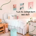thumbnail image 4 of SK Linen Dorm Room Bed Skirt for College Twin XL Beds - 32 Inch Drop Twin XL Size Dorm Bed - White Solid Design Split Corner SK Linen Dorm Room Bed Skirts - Premium College Room Dorm Bed Skirt, 4 of 5