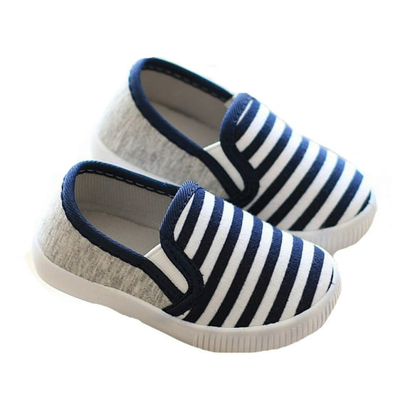WZEIIOT Toddler Girls Slip-On Sneakers Spring Autumn Classic Fashion Shoes With Striped Soft Soles Kids Comfortable Low Top Sneakers