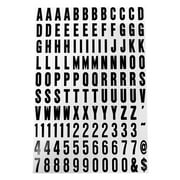 Hy-Ko 1 inch Vinyl Black and White Self-Adhesive Sticker Letters and Numbers Set, 96 Pieces