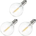 thumbnail image 1 of Bombilla específica CA 220-230 V, 1 W, G40, casquillo de rosca E12, blanco cálido, juego de 3 para guirnaldas de luces decorativas, 1 of 5