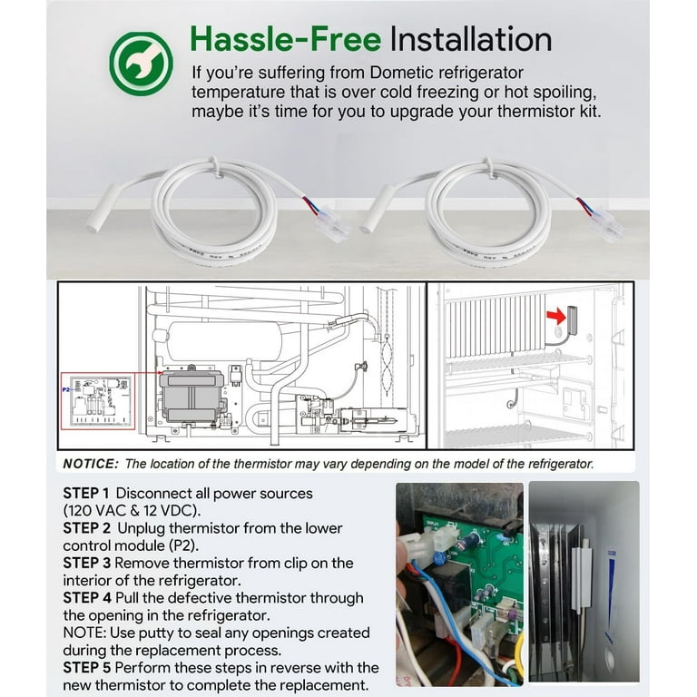 Dometic 3851210025 Replacement RV Refrigerator Thermistor, Made In The A, 12 Month Warranty - Foto 6