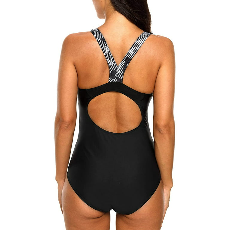 Training Competition One Piece Swimsuit Women Knee Length Sport Bathing Suit  473