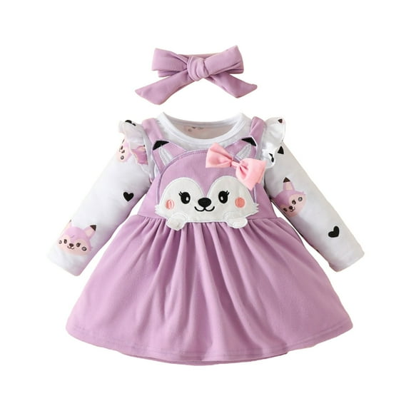 Mercatoo Toddler Girl Valentines Day Outfit Little Girls Valentine Dress Ribbed Shirts Heart Print Skirts with Headband