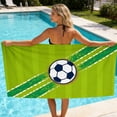 thumbnail image 3 of A 55X28 Inch Soccer Themed Microfiber Beach Towel For Pool Bath Sports Party, 3 of 7