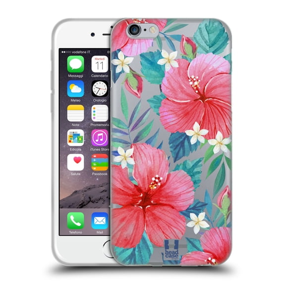 Head Case Designs Watercolour Flowers 2 Tropical Hibiscus Soft Gel Case Compatible with Apple iPhone 6 / iPhone 6s