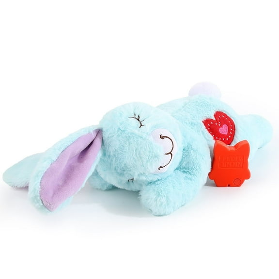 PET FULED Heartbeat Plush Toy for Dogs - Soft Cuddle Companion with Soothing Heartbeat, Washable - Comfort for Puppies & Adult Pets (Blue Rabbit Design)