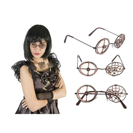 Bronze Brooch Gears Gear Glasses Eye Wear Steampunk Victorian Costume