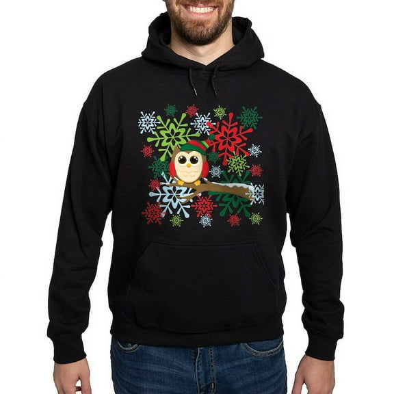 CafePress - Christmas Owl Hoodie (Dark) - Pullover Hoodie, Classic, Comfortable Hooded Sweatshirt