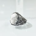 thumbnail image 2 of Howlite Mans Ring, Natural Howlite Ring, White Turquoise, Silver Jewelry, 925 Silver Ring, Birthday Gift, Heavy Mens Ring, Arabic Design, Ottoman Style Ring, Christmas, Turkey Mens Signet Ring, 2 of 7