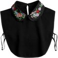 thumbnail image 5 of CAILDANL Lace Chiffon Detachable Blouse False Collar Embroidery Flower Fake Half Shirt Collar for Women, 5 of 7