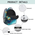 thumbnail image 4 of Teal Gold Marble Backpack for School,Cute School Bag,Schoolbag with Adjustable Shoulder Straps & Padded Back,15.3"x11"x6.7", 4 of 6