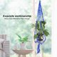 thumbnail image 5 of Decoración para interiores y exteriores para colgar plantas y flores en macetas. Maceta colgante de macramé azul., 5 of 6
