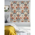 thumbnail image 4 of Boho Floral Semi Sheer Curtains 72 Inch Length 2 Panels Set, Farmhouse Vintage Red Blue Flower Plant Sheer Kitchen Curtain Privacy Voile Window Curtain for Living Room Bedroom Rod Pocket Drapes, 4 of 7