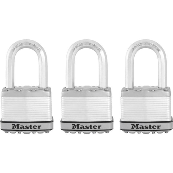 Master Lock 1-7/16" H x 5/16" W x 2" L Laminated Steel Ball Bearing Locking Padlock 3 pk