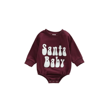 

Eyicmarn Baby Girl Boy Romper Long Sleeve Letters Print Round Neck Casual Fall Spring Short Jumpsuit