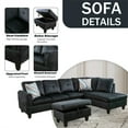 thumbnail image 6 of Aukfa 3 Piece Sectional Sofa with Storage Ottoman for Living Room, L Shape Couch, Right Hand, Black, 6 of 9