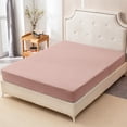 thumbnail image 5 of PURE ERA Jersey Knit Cotton Fitted Bottom Sheet ONLY Deep Pocket 15" to 20" Ultra Soft Stretchy Breathable(Dusty Pink,Queen), 5 of 6
