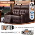 thumbnail image 4 of RV Loveseat Recliner, Massage Wall Hugger Recliners Sofa with USB, Side Pockets, Cup Holders and Removable Armrest, for RV and Home Theater, Brown, 4 of 9
