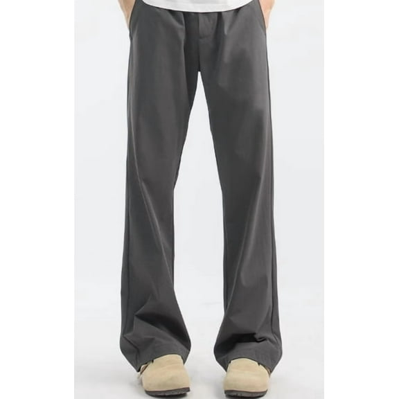 Summer thin section Ice silk drape casual pants Men's American loose straight pants