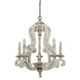 thumbnail image 2 of Oaks Aura  French Country 5-Light Wood Rustic Pendant Ceiling Light ,Farmhouse Shabby Chic Candle Chandelier Distressed White Distressed, Antiqued 25, 2 of 5