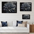 thumbnail image 4 of Designart "Monochrome Garden Palette Black and White Dahlias II" Floral Print on Natural Pine Wood, 4 of 5
