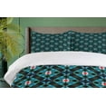 thumbnail image 4 of Ambesonne Abstract Duvet Cover Set, Mosaic Like Squares Tile, 2-Calking, Charcoal Grey and Multicolor, 4 of 7