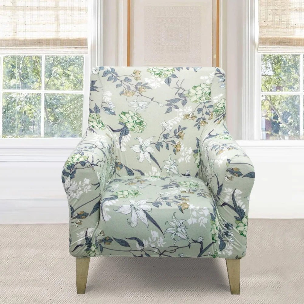 ATJIA Banquet Armchair Slipcover Printed Chair Covers with Arms Stretch Club Chair Slipcover Soft Armchair Sofa Covers for Living Room
