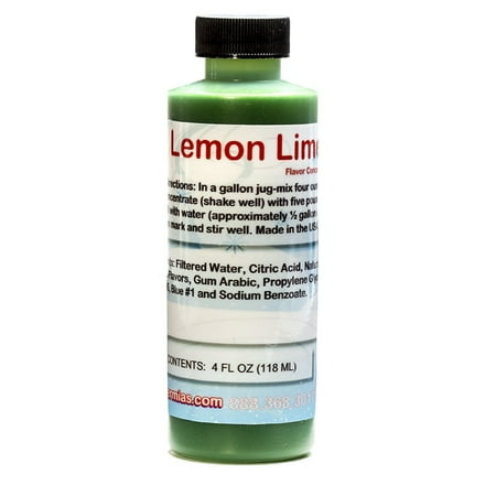 Lemon Lime Shaved Ice and Snow Cone Flavor Concentrate 4 Fl Ounce
