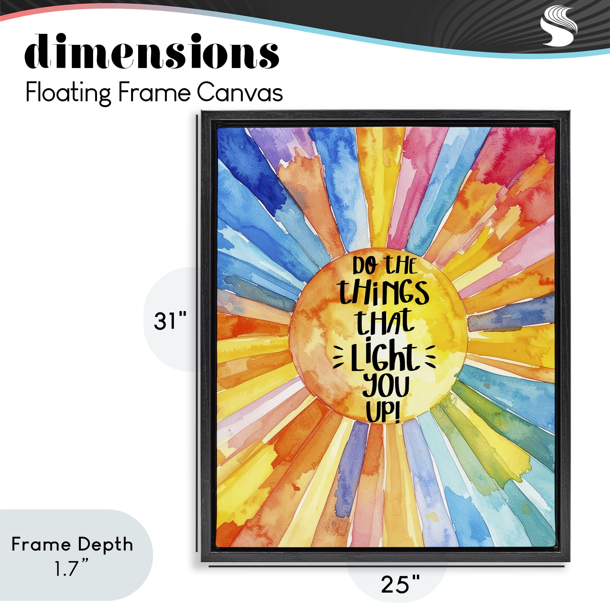 Stupell Industries Things That Light You Up Black Framed Floater Canvas Wall Art, design by Shelly Craig