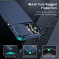 thumbnail image 2 of Case for iPhone 17 6.3-inch,Compatible with MagSafe, Built In Slide Camera Cover Heavy Duty ShockProof Protective Case,Blue,For iPhone 17, 2 of 9