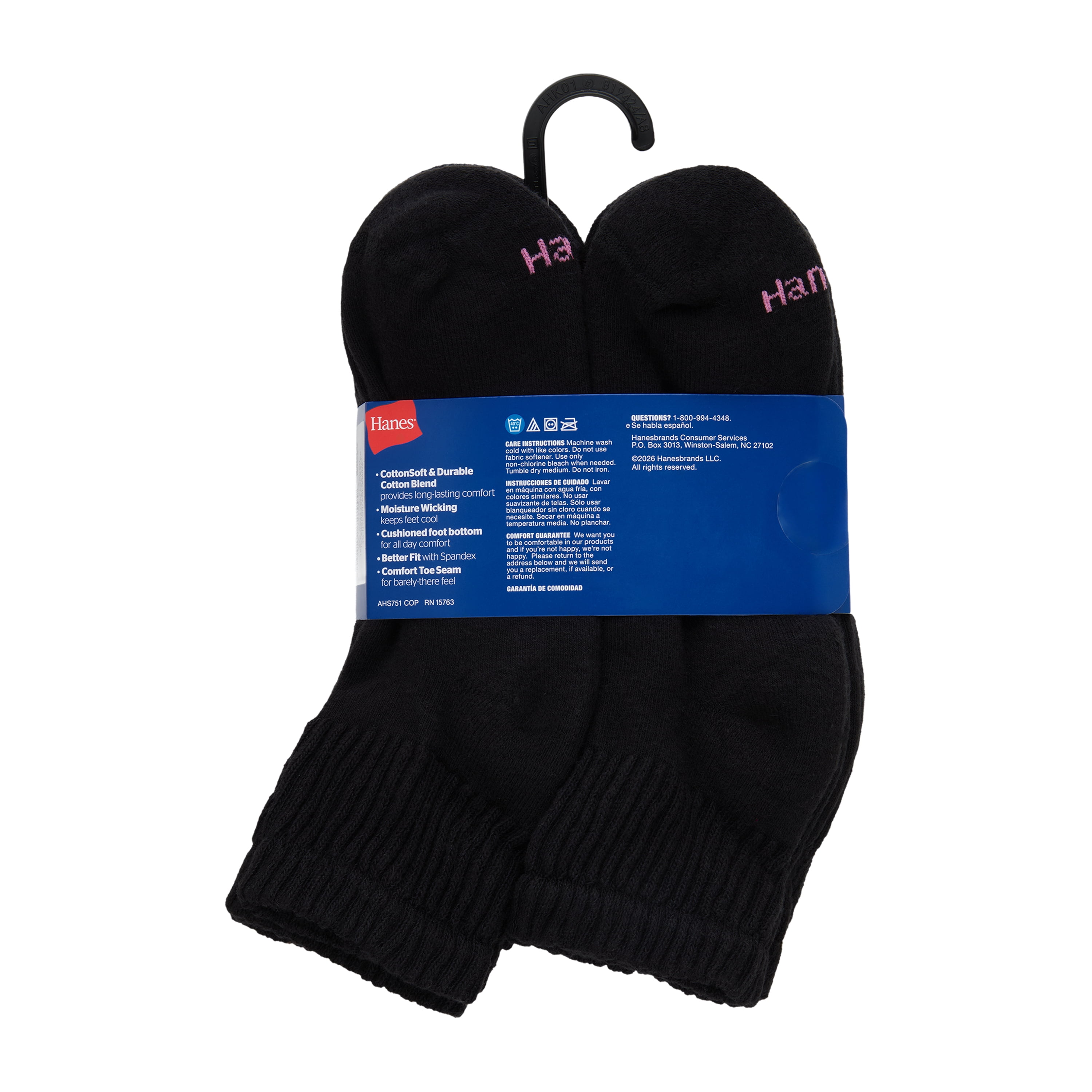 Hanes Womens CottonSoft Ankle Socks, 10-Pack, Size 4-10