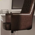 thumbnail image 3 of Merrick Lane Brown Faux Leather Ergonomic Home Office Chair with Traditional Tufted High-Back and 360 Degree Swivel, 3 of 5