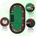 thumbnail image 3 of Homhum 9-Players Poker Table, 82" Game Table w/ Dealer Position & Heavy-Duty Solid Wood Legs, Green, 3 of 7
