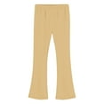 thumbnail image 5 of Honhmin Girls Flare Pants, Casual Fleece-lined Elastic Waist Dancewear Fall Pants Beige Size 5-6 T, 5 of 7