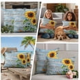 thumbnail image 4 of Yellow Sunflower Outdoor Pillow Covers 16x16 Set of 2,Waterproof Patio Throw Pillowcase Protectors,Butterfly Sunshine Blue Farmhouse Wood Decorative Pillow Shams Cushion Covers for Seat Bed Couch, 4 of 8