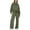 Army Green, variant on Women’s Relaxed Fit Hoodie and Wide Leg Pants Set Drawstring Waist Long Sleeve Pullover Two Piece Outfit for Everyday Wear