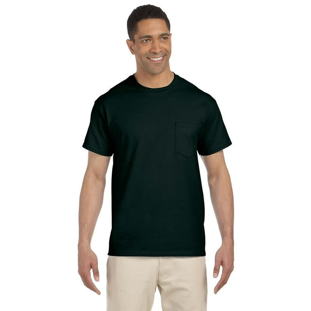 Gildan T-Shirt Ultra Coton 6 oz avec Poche - Vert Forêt - 2TG