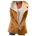 thumbnail image 1 of Fluffy Jacket Button Down Overcoat Women Solid Color Coat Windproof Outer Coat Long Sleeve Cardigan Warm Winter Overcoat, 1 of 6