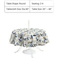 thumbnail image 2 of Patio 60 Inch Round Tablecloth Outdoor Waterproof Table Covers with Zipper, Picnic Tablecloth with Umbrella Hole for Home Garden Circular Table, Breeze Leaves Beige, 2 of 6